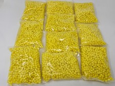 Bulk Lot 10,000 Yellow Plastic Pony Beads Small 5mm x 7mm Kids Jewelry Crafts