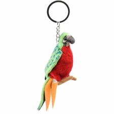 HANSA Parrot Keychain Plush Stuffed Bird Key Ring Cute 5.5in Japan