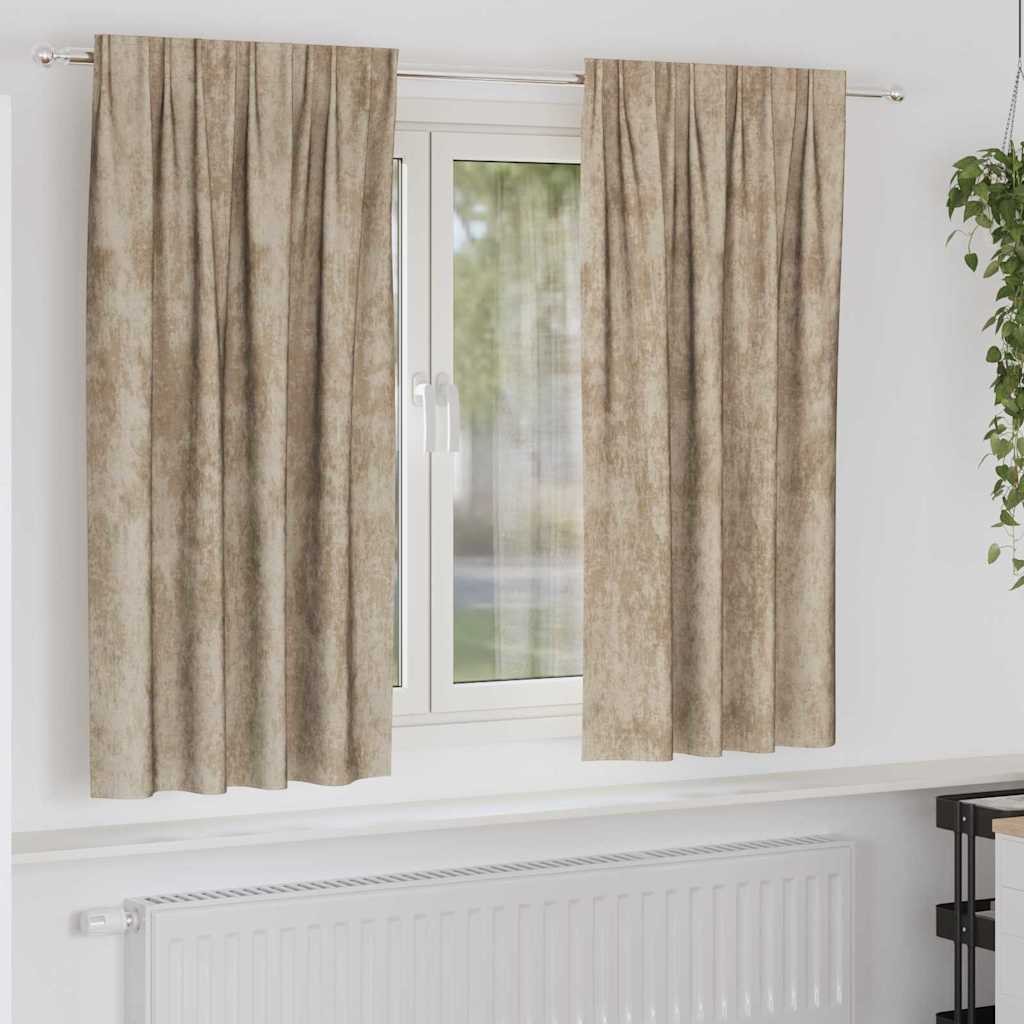 Tende in Velluto Champagne 175x140 cm | Coppia Tende Arredo Eleganti