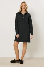 M&Co Women's Textured Twill Shirt Dress