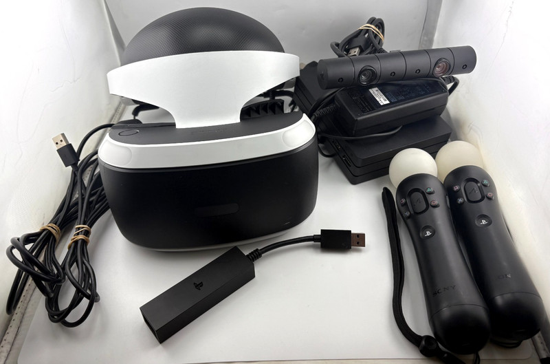 Sony PlayStation VR Headset (All Cables) + Move controllers & PS5 Camera Adapter