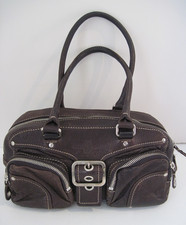 The Original Scarpa Auto Borsa a Mano in Pelle Marrone Doppio Manico Tasche Anteriori