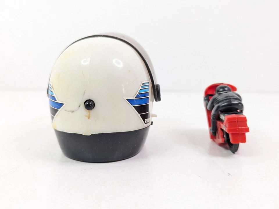 超级自行车头盔拉回发射器喷射赛车玩具摩托车宝马本田工作! — 第 4/4 张图片