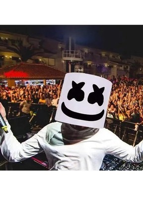 DJ MarshMello Smile Rainbow LED Mask EVA Foam Helmet EDC Halloween