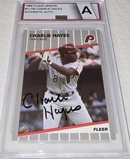1989 Fleer Update - Charlie Hayes #U-106 (RC) Autographed Card!