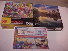 Lot of 3 Various Jigsaw Puzzles 500-1000 Pieces by Endless Games, ETC USED 30