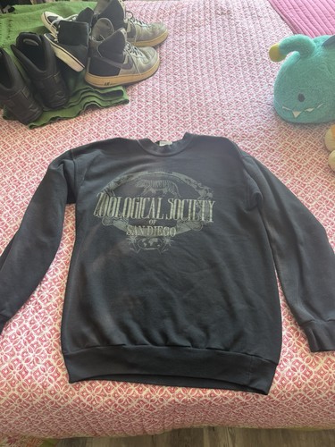Vintage Zoological Society Of San Diego Black Sun Bleached Medium Sweater
