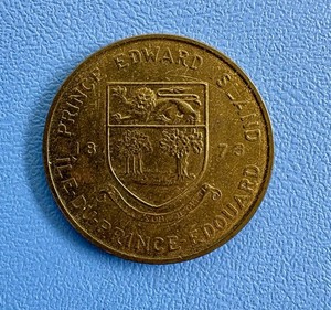 Prince Edward Island Canada Token Lady's Slipper Terre de la Vierge 1877 Bronze