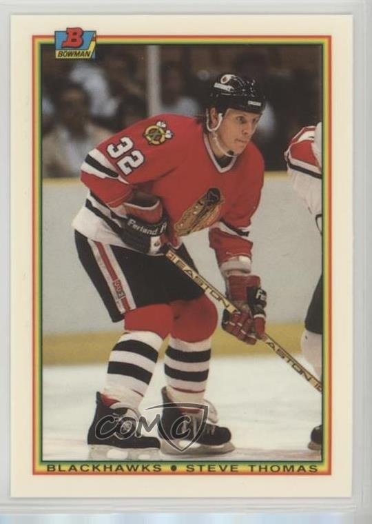 1990-91 Bowman Tiffany Steve Thomas #4 1s8