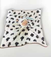 Carter's COW Security Blanket Plush Baby Lovey Toy Grey Spots Holstein