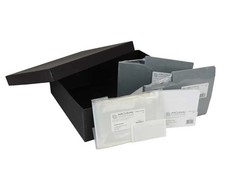 Archival 4x6 Photo Storage Box Kit Black Metal Edge Holds 2400 Prints