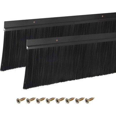 Türbürste Bodenkehrer 2 Stück 1200 mm Aluminium H-Form 10 cm PP Zugluftdichtung schwarz