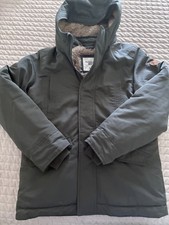 Abercrombie Kids Sherpa Lined Hooded Jacket Green Plaid Lined Size 13/14