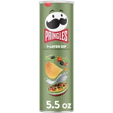 Pringles 7-Layer Dip Potato Crisps Chips, Lunch Snacks, 5.5 oz Canister