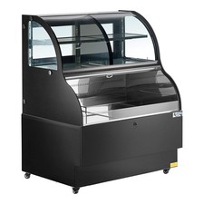 47 3/16" Black Curved Dual Service Refrigerated Air Curtain Merchandiser - 115V