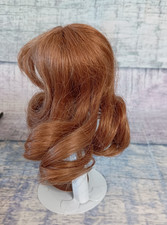 Kemper YVETTE Doll Wig Human Hair Size 5-6 AUBURN Long Curls Bangs