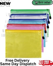 5 Pcs Plastic Wallets A5 File Folder Document Zipper Bags Zip Bag || UK Shipping