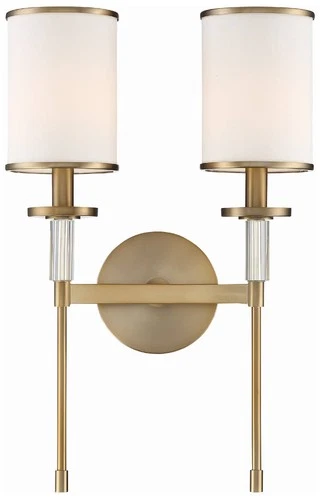 Crystorama Hatfield 18 1/2"H Vibrant Gold 2-Light Wall Sconce - Picture 1 of 6