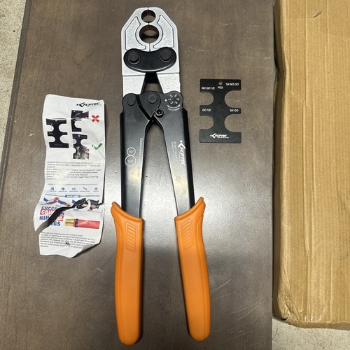 KF CPTEC PEX Crimping Tool, 1/2 & 3/4-Inch Copper Ring Crimper, ASTM F1807