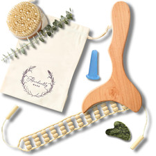 Co. 7-Piece Lymphatic Drainage Massage Kit  Dry Brush, Wooden Paddle, Rope Roll