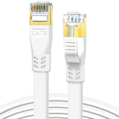 CAT 8 LAN Kabel 3m, Hochgeschwindigkeit 40Gbps 2000MHz Flaches Patchkabel