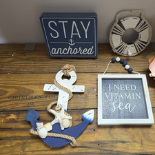 Nautical/Beach Themed Decor- 4 Piece Lot