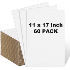 60 PCS 11x17 Inch White Single Face Corrugated Cardboard Sheets Packaging