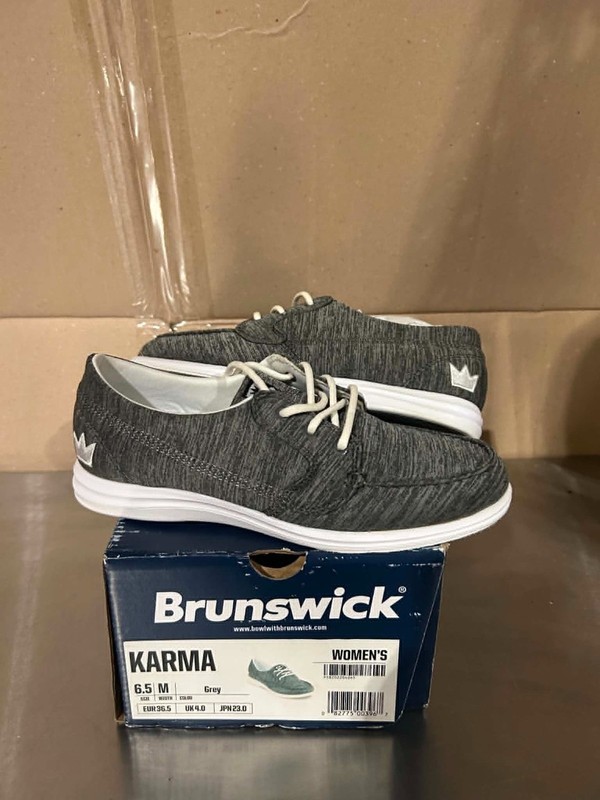 USED Brunswick Karma Grey Women's Bowling Shoes SIZE 6.5 (EBAY)