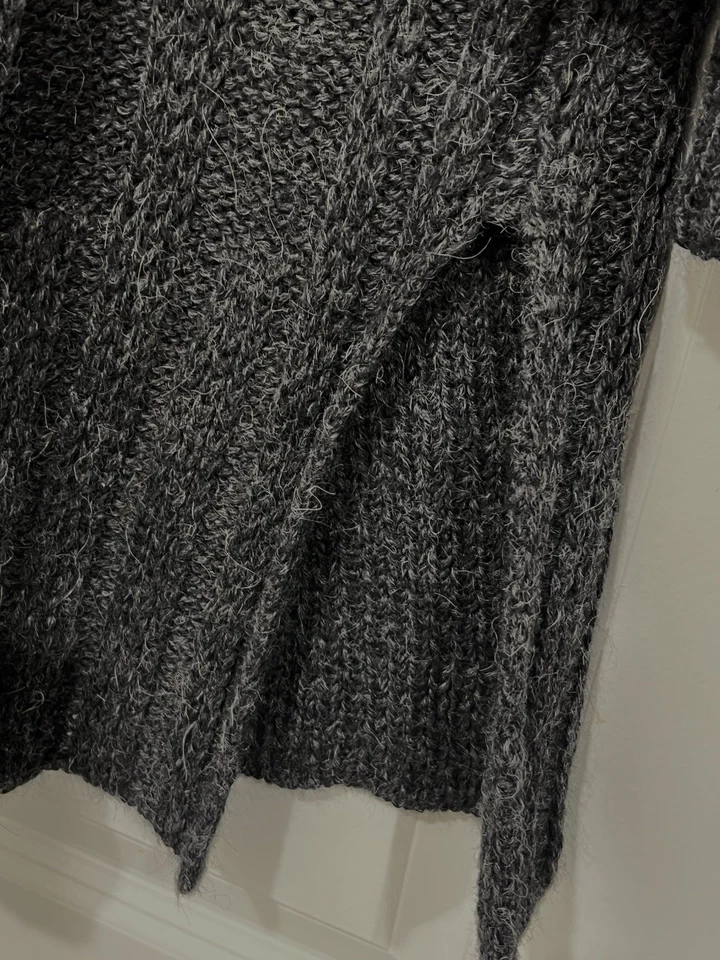 Cárdigan Suéter Vintage J Peterman Para Mujer Largo 100% Alpaca Gris Oscuro Talla M Foto 4 de 4
