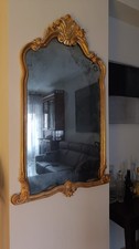 Specchio 800 in mercurio, cornice in foglia d oro