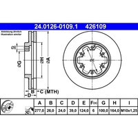 Bremsscheibe ATE 24.0126-0109.1 (2 Stk.) FüR Ford Maverick