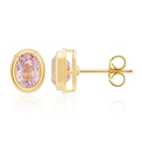Cavill Kunzit Ohrringe Damen 925 Sterlingsilber Vergoldet Oval Rosa 1,99Ct