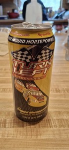 TURN LEFT Energy Drink Can Empty Discontinued Racing Cars Decor Bar Mancave.