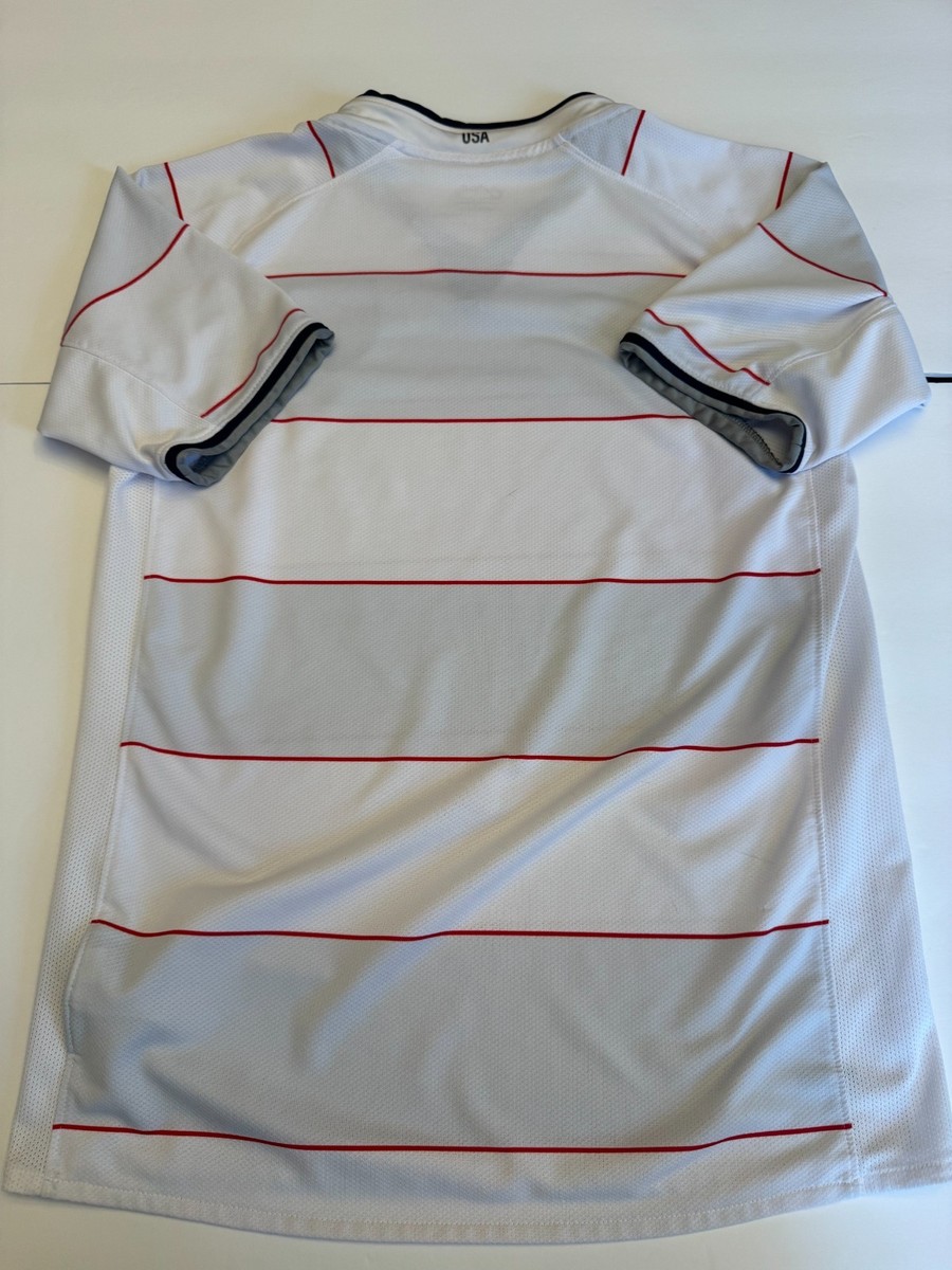 Nike USA Soccer Jersey Womens XL White Red Stripe USMNT NikeFit