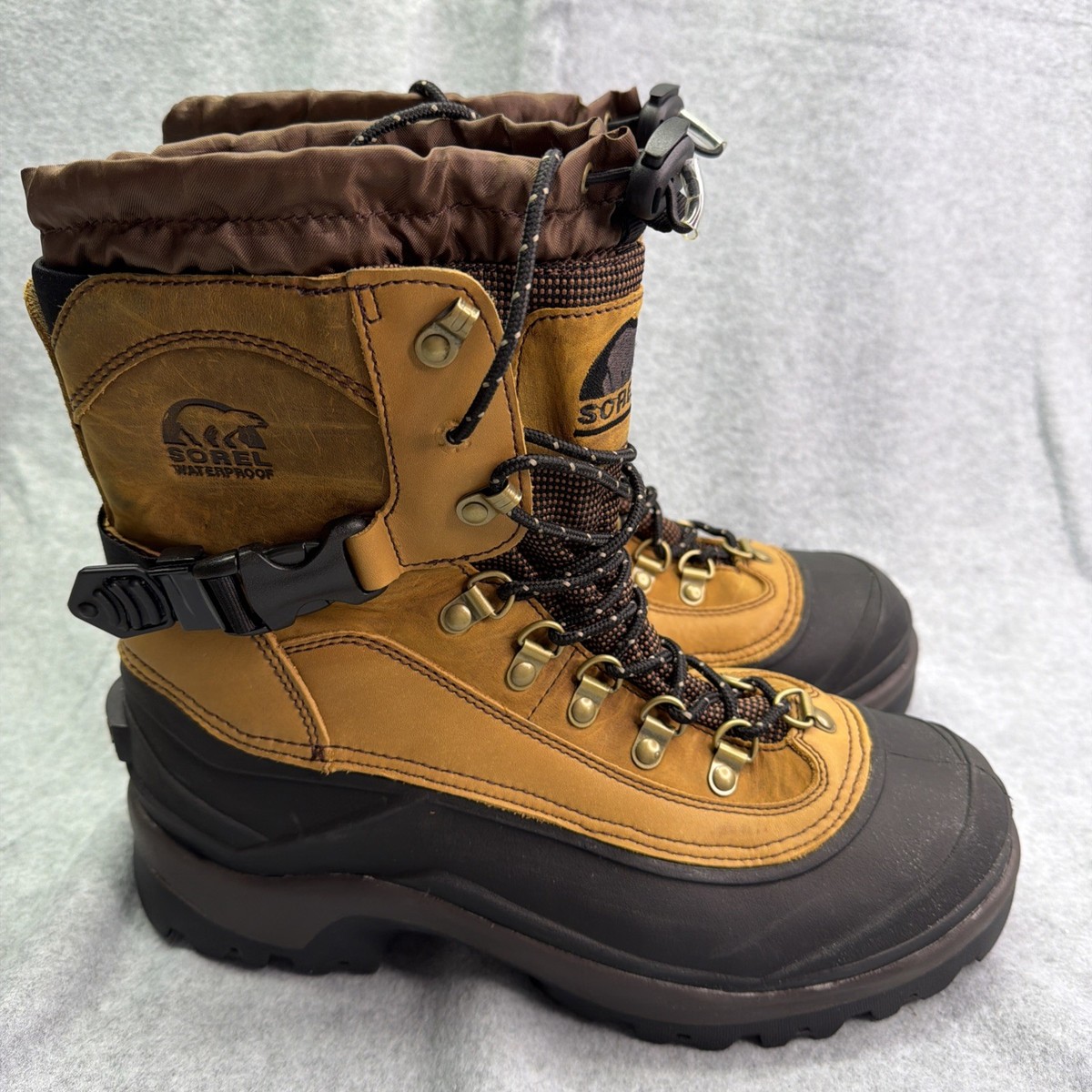 Sorel Conquest Mens Waterproof Winter Boots 400g Thinsulate Tan Black Size 10‎ Sorel Conquest Waterproof 400g Thinsulate Snow Winter BOOTS  main image 2