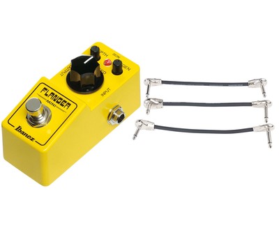 Ibanez FLMINI Mini Flanger Pedal + Gator Patch Cable 3 Pack