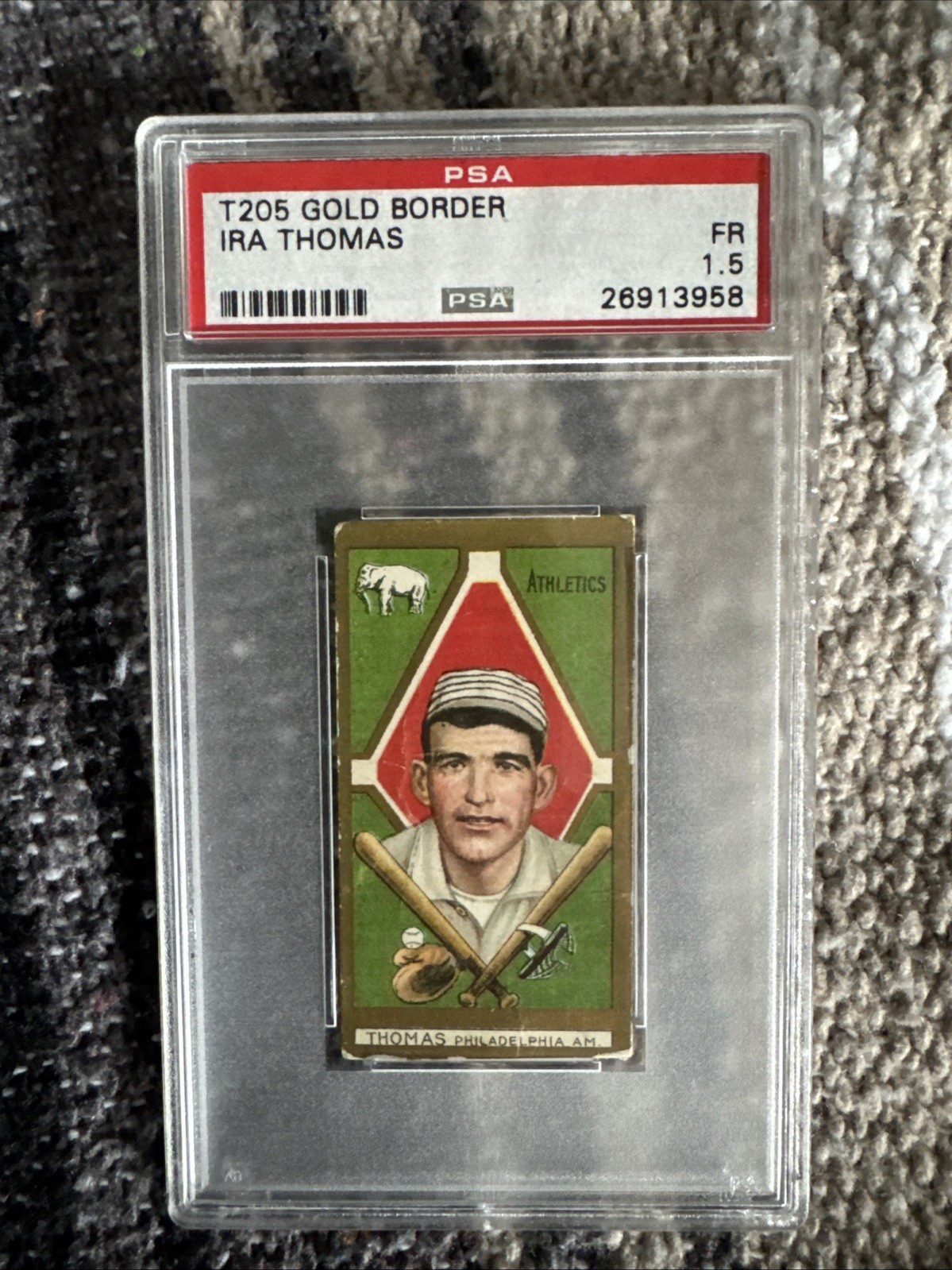 1911 T205 GOLD BORDER IRA THOMAS PSA 1.5