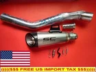 Exhaust 2" Carbon For Kawasaki ZX10R 1000 Middle pipe Slip-on Plus 2004-2022