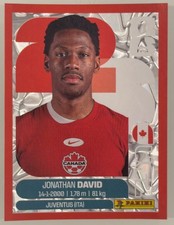 Jonathan David Panini FIFA World Cup 2026 Red Crumple Parallels Sticker