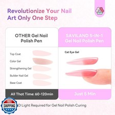 SAVILAND Glazed Nails One-Step Gel Nail Polish: Cat Eye Nail Polish Art Pen 1...