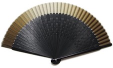 Folding Fan craft Handmade Men's Short Cloth Silk Folding Fan Bone Color Bla