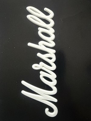 Marshall Logo Badge White Plastic Replacement for Guitar Amplifier (small) 6''