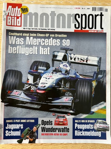 Auto Bild Motorsport Nr. 8 2001 Formel 1 inkl. Poster VW Beetle Cup 2001 DTM