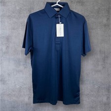 Collars  Co Polo Shirt Mens Small Navy Blue Dress Collar Golf Preppy Office NWT