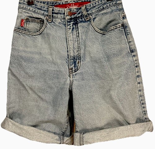 Vintage Outlaw Denim Shorts Size 11 High Rise Y2K 90s Grunge Baggy Skater Jorts - Picture 2 of 7