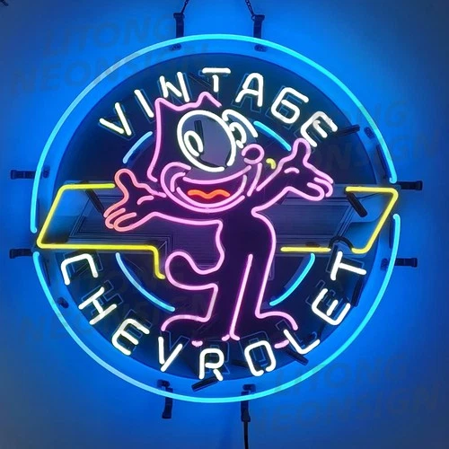 Vintage Car Garage Open Neon Signs  Lamp Bar Pub Cave Garage Wall Decor 24"x24"