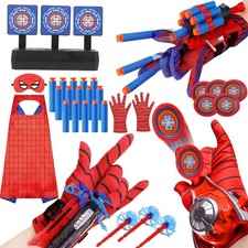 3 Sets Spider Web Shooters Halloween Party Favors, Kids Wrist Launchers, Capes 