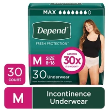 Depend Fresh Protection 30-Count - M Women’s Incontinence Underwear Diapers