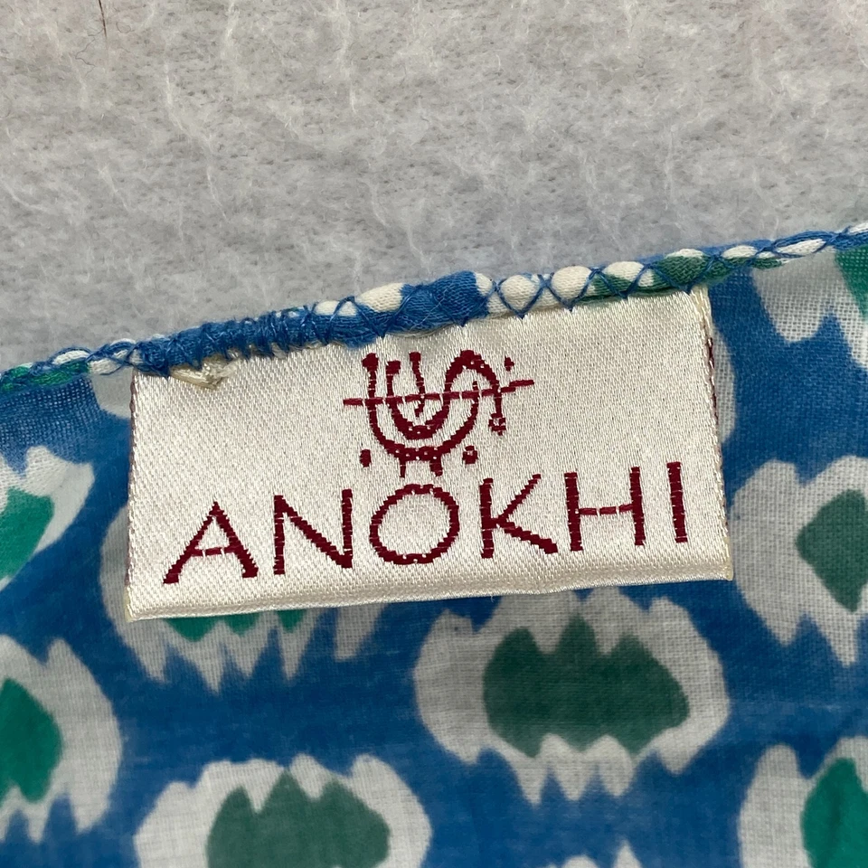 ANOKHI Bufanda Mujer Suroeste Envoltura Rectángulo Tejido Algodón Azul 15" x 72" Foto 4 de 4
