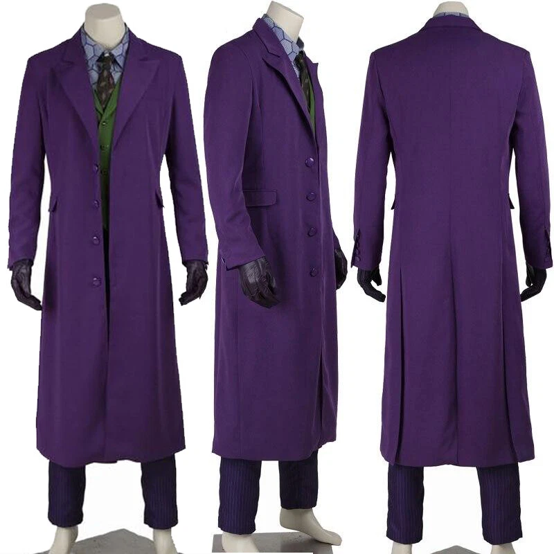 Costume Joker XL Batman cosplay viola abito completo film professionale adulti - Imagen 4 de 4